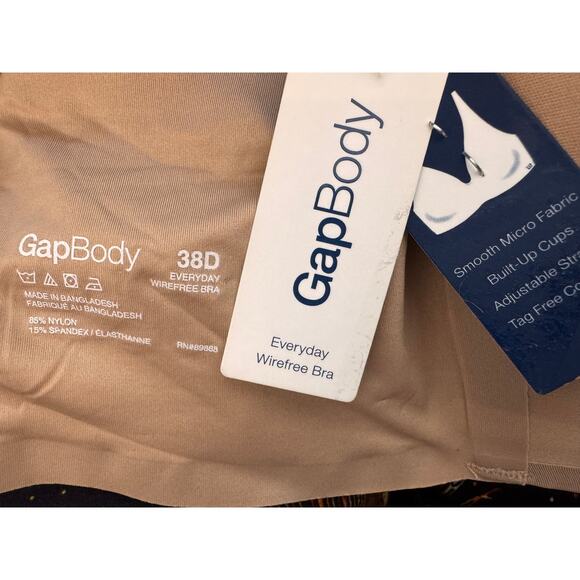 NEW GAP BODY Beige V-Neck Everyday Essentials Wirefree T-Shirt Bra Size 38D - Picture 7 of 7